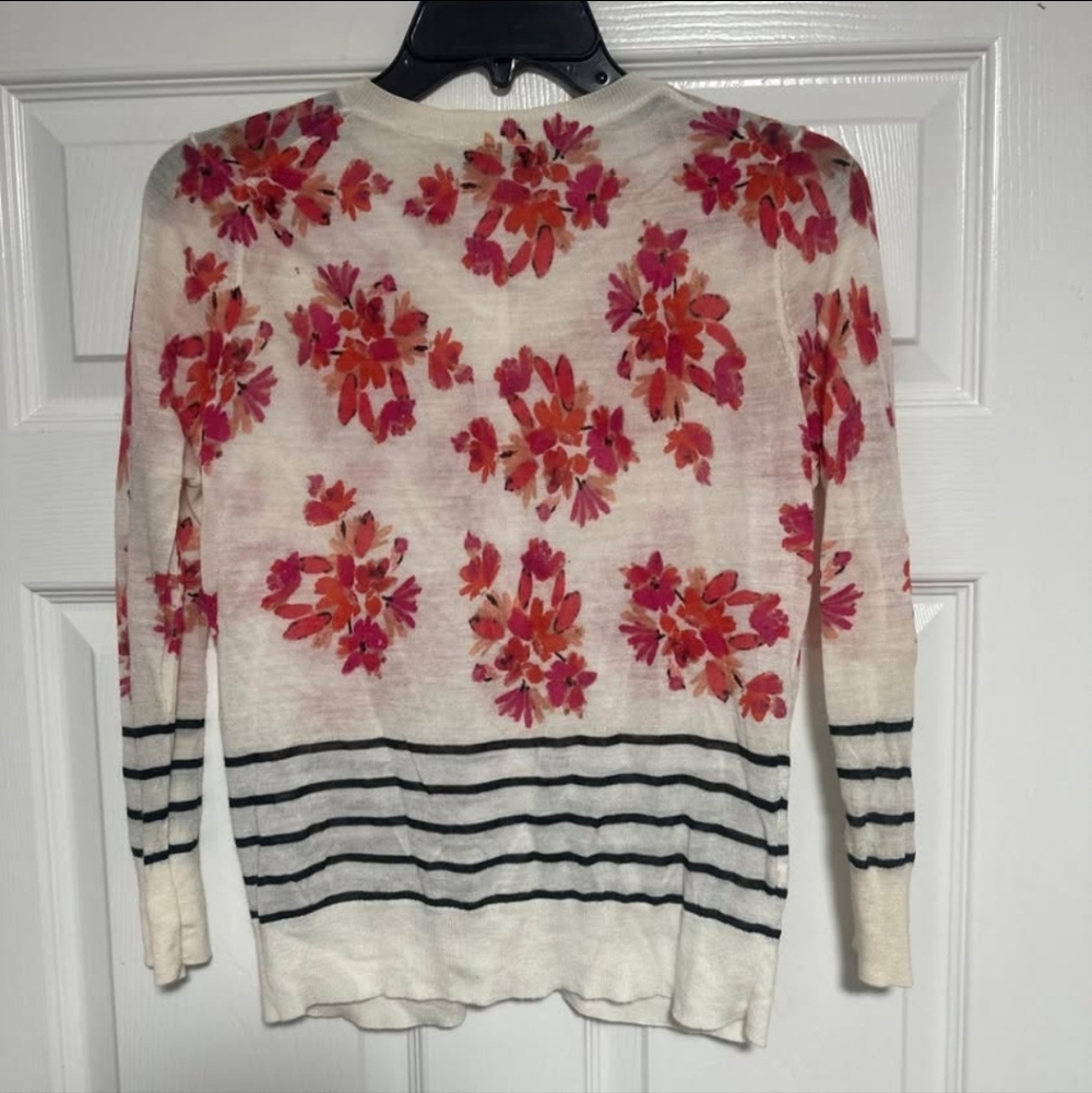 Loft Cardigan Floral Stripe Women S - Picture 4 of 4
